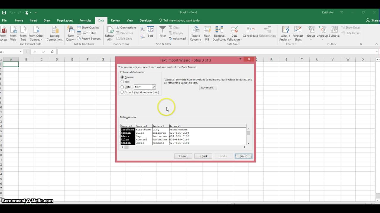 text to rows in excel 2016